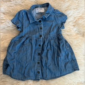 Jean button-up dress, short sleeve with collar, old navy, 18-24m